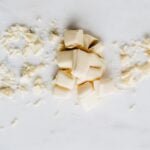 view from above shot of white chocolate bars